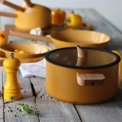 Faitout Ector Induction Aluminium Revêtu 24 Cm Jaune -Casserole & Saveurs Magasin 108008 3 1 Faitout Ector induction aluminium revetu 24 cm jaune Ogo