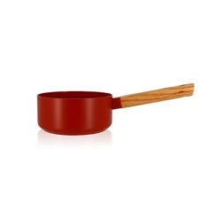 Casserole Ector Induction Aluminium RevĂŞtu Manche En Bois 16 Cm Rouge