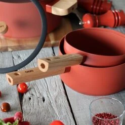 Casserole Ector Induction Aluminium Revêtu Manche En Bois 16 Cm Rouge -Casserole & Saveurs Magasin 108009 2 3 Casserole Ector induction aluminium revetu manche en bois 16 cm rouge Ogo