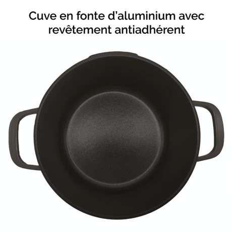 Cocotte Légère Ronde En Fonte D'aluminium 24 Cm 4,5 L Coloris Noir 5 Cocotte Légère Ronde En Fonte D'aluminium 24 Cm 4,5 L Coloris Noir – Image 5