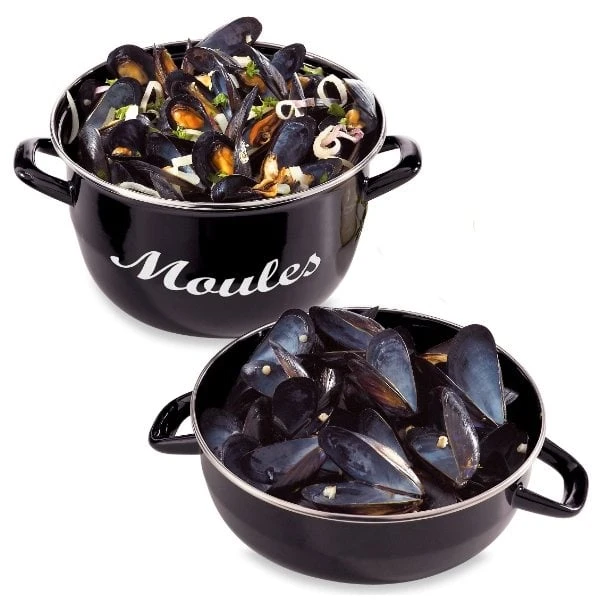 Marmite à Moules Acier émaillé 18 Cm 2,5 L 1 Marmite à Moules Acier émaillé 18 Cm 2,5 L