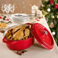Cocotte En Fonte Ovale 33 Cm 6 L Rouge 6 Cocotte En Fonte Ovale 33 Cm 6 L Rouge -Casserole & Saveurs Magasin 213222 2 9 Cocotte en fonte ovale 33 cm 6 L rouge Mathon