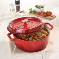 Cocotte En Fonte Ronde 24 Cm 3,7 L Rouge -Casserole & Saveurs Magasin 213286 2 2 Cocotte en fonte ronde 24 cm 3 7 L rouge Mathon