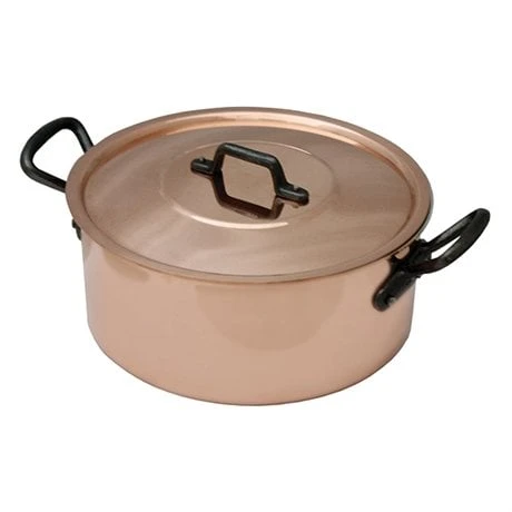 Faitout Avec Couvercle En Cuivre Massif 24 Cm