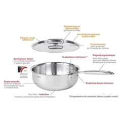Faitout Avec Couvercle Inox Castel'pro 24 Cm -Casserole & Saveurs Magasin 27672 4 6 Faitout avec couvercle inox Castel pro 24 cm Cristel
