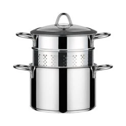Cuiseur à Pâte Acier Inoxydable Avec Couvercle Verre 20 Cm