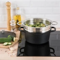 Lot Cocotte Légère Ronde Fonte Aluminium 24 Cm 4,5 L Et Panier Vapeur Multidiamètre -Casserole & Saveurs Magasin 279166 3 5 Lot cocotte legere ronde fonte aluminium 24 cm 4 5 L et panier vapeur multidiametre Mathon