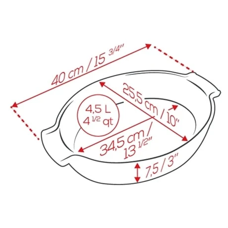 Peugeot Plat à Four Ovale Appolia 40 Cm Rouge 2 Peugeot Plat à Four Ovale Appolia 40 Cm Rouge – Image 2