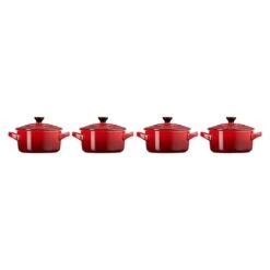 Le Creuset Set 4 Mini-cocottes Céramique 10 Cm Cerise -Casserole & Saveurs Magasin 303000 3 1 Set 4 mini cocottes ceramique 10 cm Cerise Le Creuset