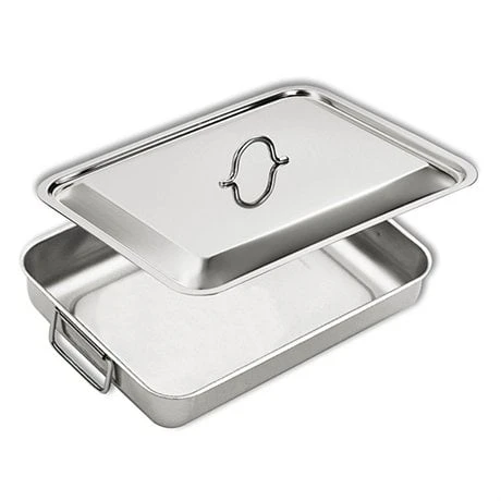 Plat à Four En Inox Avec Couvercle 35 X 27 Cm 1 Plat à Four En Inox Avec Couvercle 35 X 27 Cm